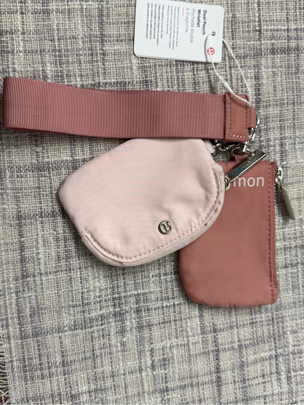 lululemon athletica Dusty Rose & Blush Wristlet Key and Card Pouch Set